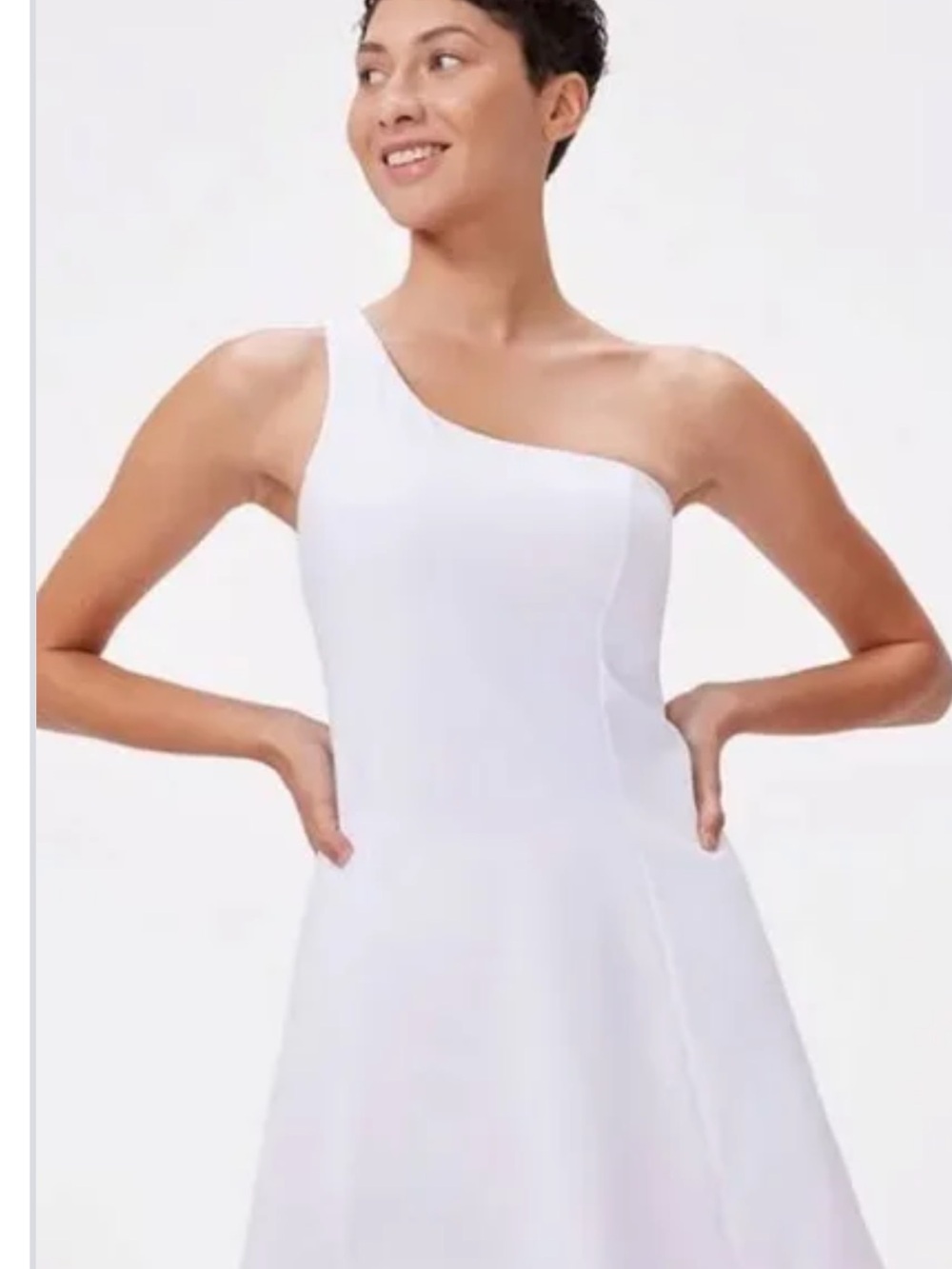 Outdoor Voices One-Shoulder White Dress